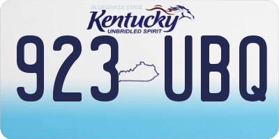 KY license plate 923UBQ