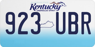 KY license plate 923UBR