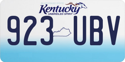 KY license plate 923UBV