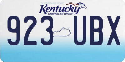 KY license plate 923UBX