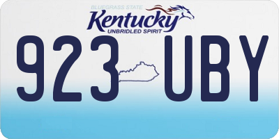KY license plate 923UBY