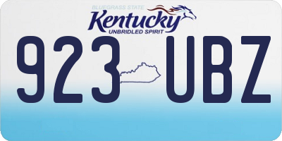 KY license plate 923UBZ