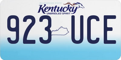 KY license plate 923UCE