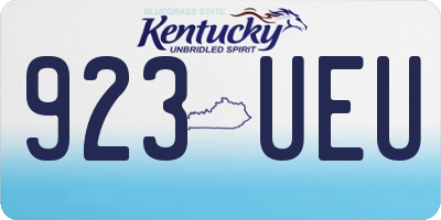 KY license plate 923UEU