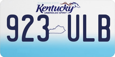 KY license plate 923ULB