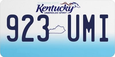 KY license plate 923UMI