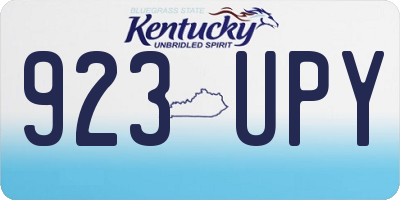 KY license plate 923UPY