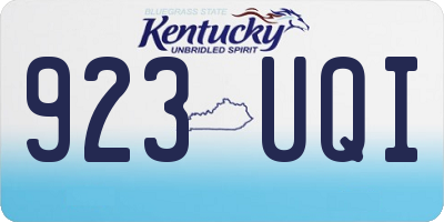 KY license plate 923UQI