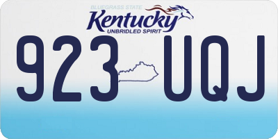 KY license plate 923UQJ