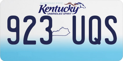 KY license plate 923UQS