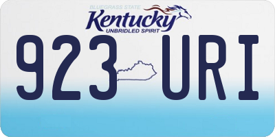 KY license plate 923URI