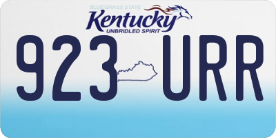 KY license plate 923URR