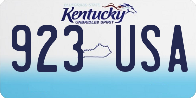 KY license plate 923USA