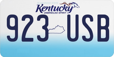 KY license plate 923USB
