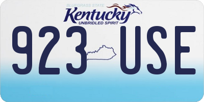 KY license plate 923USE