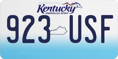 KY license plate 923USF
