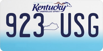KY license plate 923USG