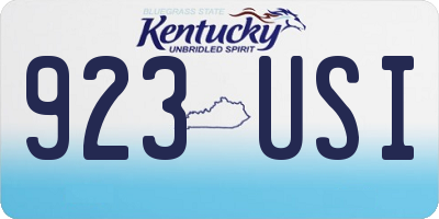 KY license plate 923USI