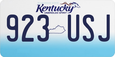 KY license plate 923USJ