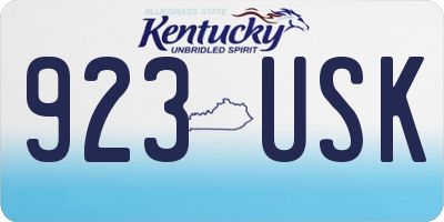 KY license plate 923USK