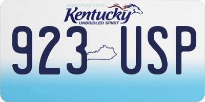 KY license plate 923USP