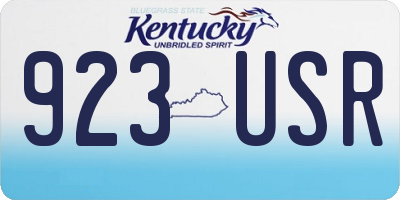 KY license plate 923USR