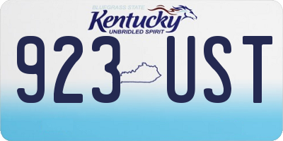 KY license plate 923UST