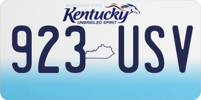 KY license plate 923USV