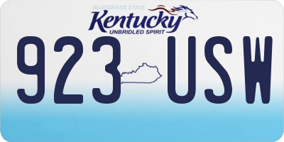 KY license plate 923USW