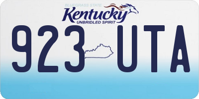 KY license plate 923UTA