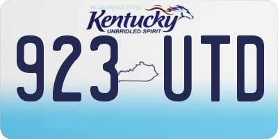 KY license plate 923UTD