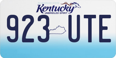 KY license plate 923UTE
