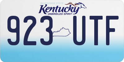 KY license plate 923UTF
