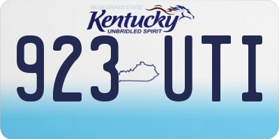 KY license plate 923UTI