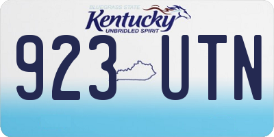KY license plate 923UTN