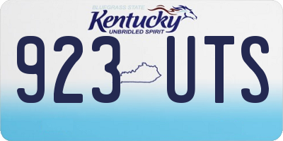 KY license plate 923UTS