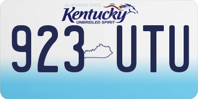KY license plate 923UTU