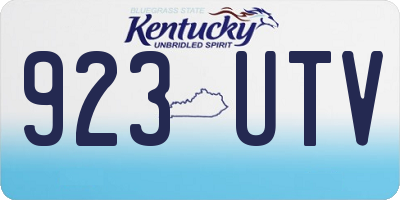 KY license plate 923UTV
