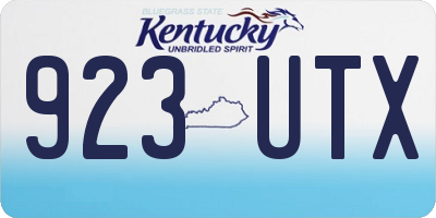 KY license plate 923UTX