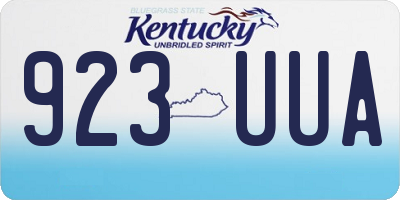 KY license plate 923UUA