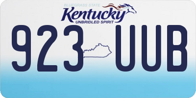 KY license plate 923UUB
