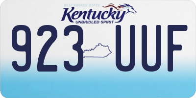 KY license plate 923UUF