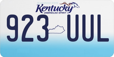 KY license plate 923UUL