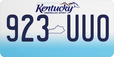 KY license plate 923UUO