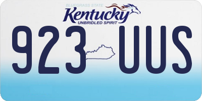 KY license plate 923UUS