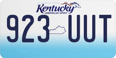 KY license plate 923UUT