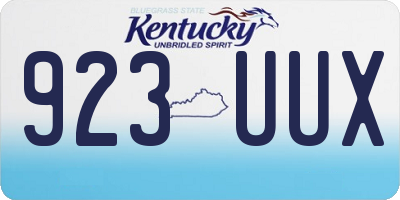 KY license plate 923UUX