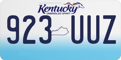 KY license plate 923UUZ