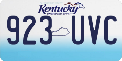 KY license plate 923UVC