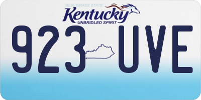 KY license plate 923UVE